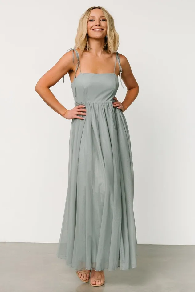 Baltic Born Tulle Styles Women Fiona Tulle Maxi Dress Eucalyptus