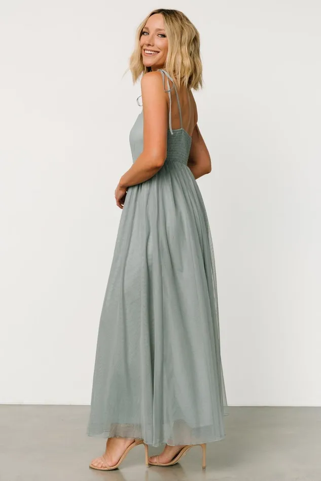 Baltic Born Tulle Styles Women Fiona Tulle Maxi Dress Eucalyptus Baltic Born Tulle Styles Women Fiona Tulle Maxi Dress Eucalyptus