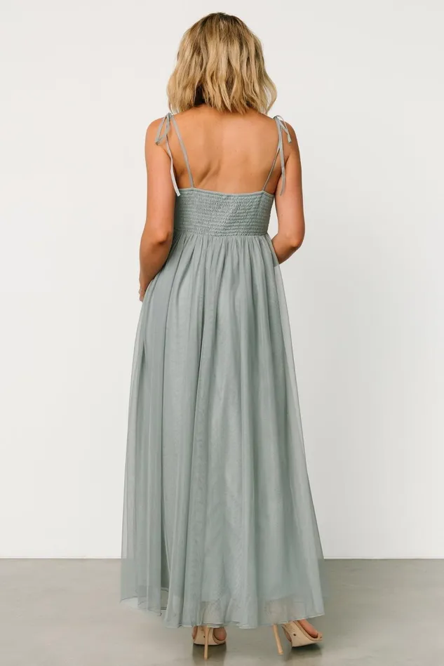 Baltic Born Tulle Styles Women Fiona Tulle Maxi Dress Eucalyptus Baltic Born Tulle Styles Women Fiona Tulle Maxi Dress Eucalyptus
