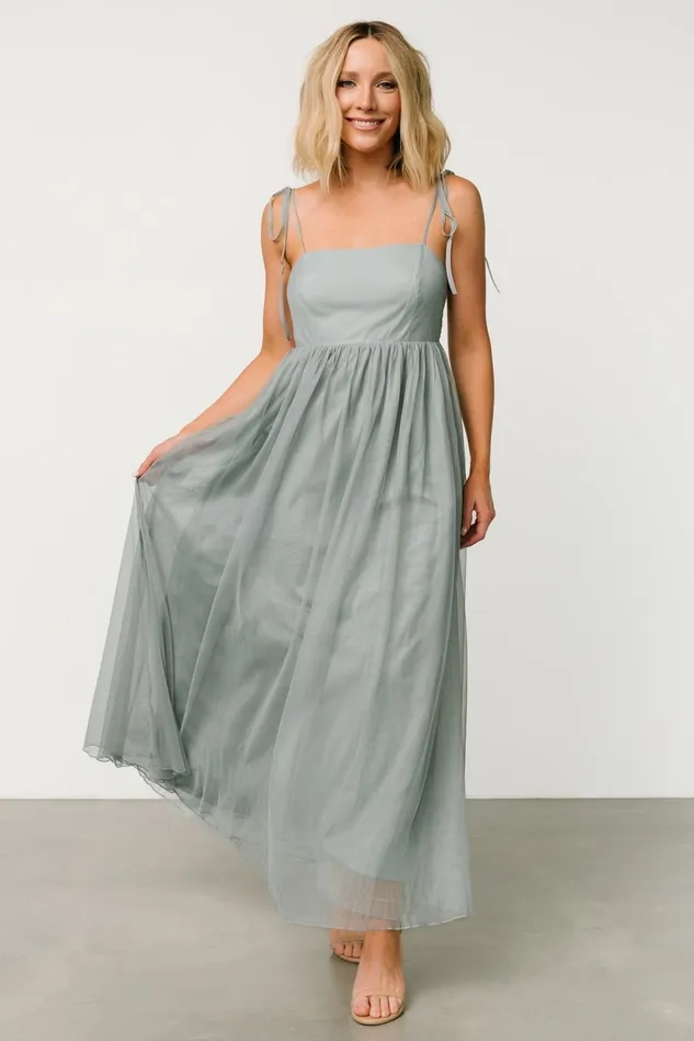 Baltic Born Tulle Styles Women Fiona Tulle Maxi Dress Eucalyptus Baltic Born Tulle Styles Women Fiona Tulle Maxi Dress Eucalyptus
