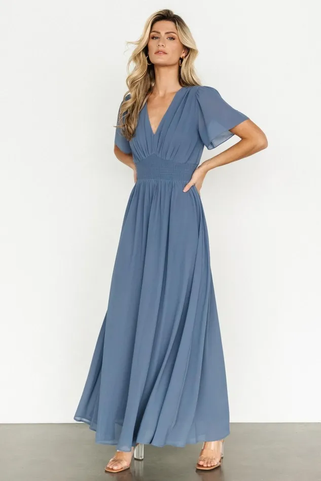 Baltic Born Wedding Guest Women Birdie Maxi Dress Whisper Blue