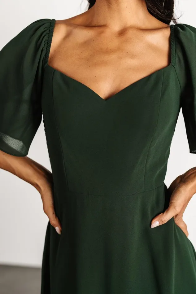 Baltic Born Wedding Guest Women Colette Sweetheart Midi Dress Evergreen