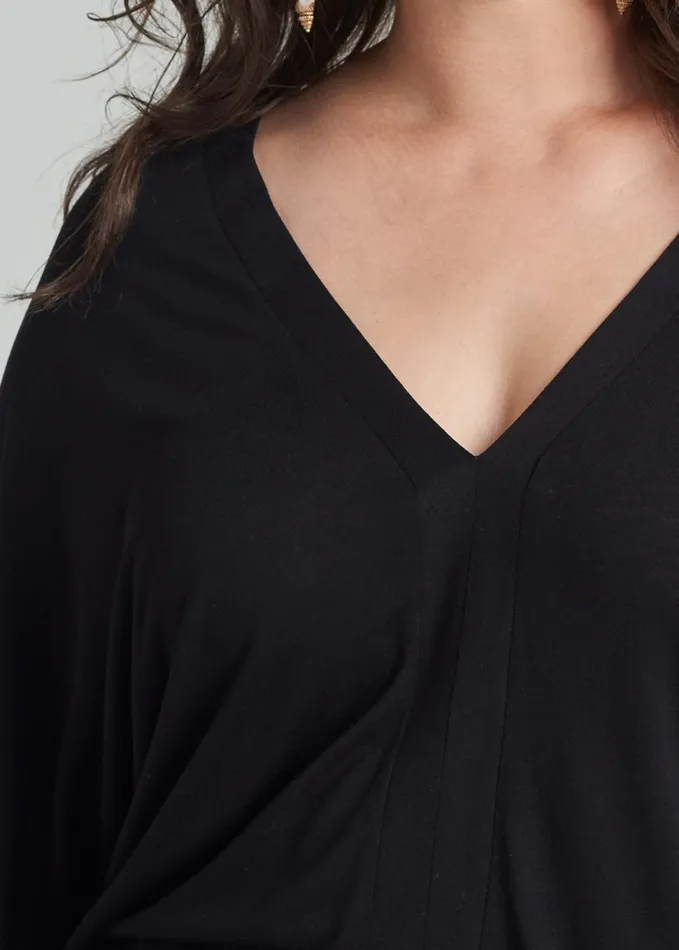 BANDED BOTTOM TOP Black Women VENUS Casual Tops