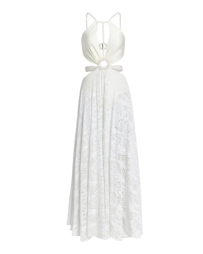 Beach Dresses Women PatBO Pearl Beaded Beach Dress