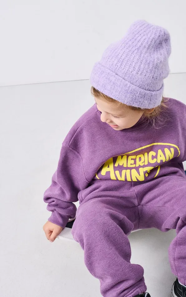Beanie East Melange Parme Kids American Vintage