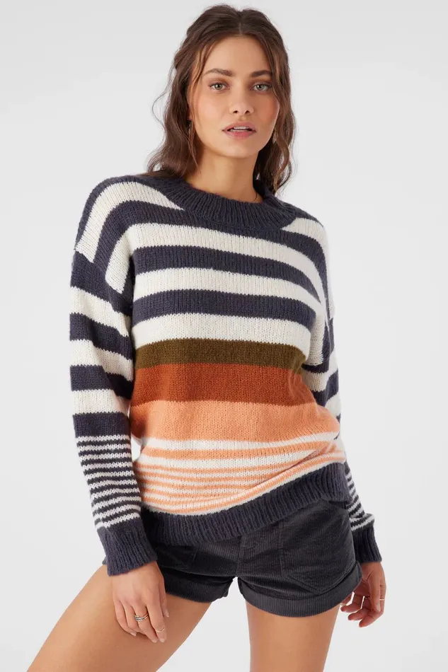 BILLIE STRIPE MOCKNECK OVERSIZED SWEATER Periscope Women O039NEILL Clothing