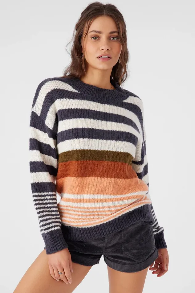 BILLIE STRIPE MOCKNECK OVERSIZED SWEATER Periscope Women O039NEILL Clothing
