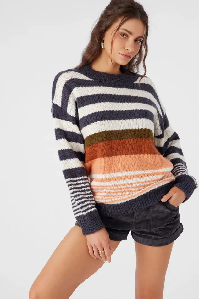 BILLIE STRIPE MOCKNECK OVERSIZED SWEATER Periscope Women O039NEILL Clothing