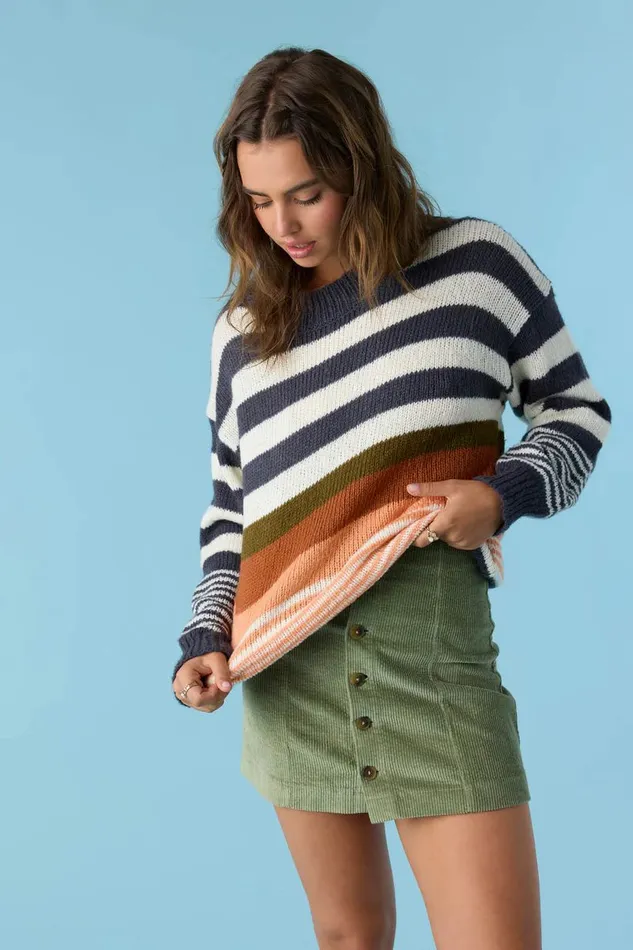 BILLIE STRIPE MOCKNECK OVERSIZED SWEATER Periscope Women O039NEILL Clothing