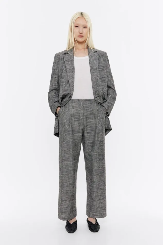 Black Checked Darted Trousers Black Women Bimba Y Lola Total Look