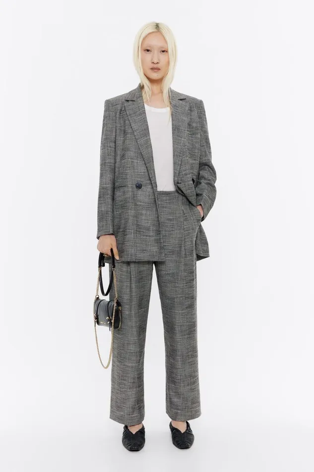 Black Checked Darted Trousers Black Women Bimba Y Lola Total Look