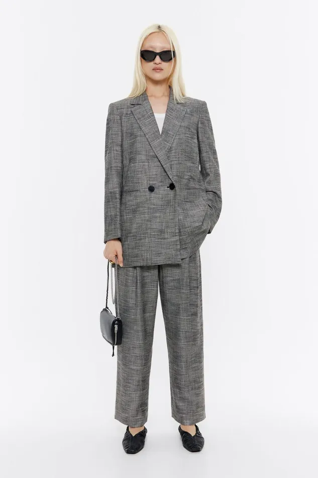 Black Checked Tailored Jacket Black Women Bimba Y Lola Jackets And Blazers Black Checked Tailored Jacket Black Women Bimba Y Lola Jackets And Blazers