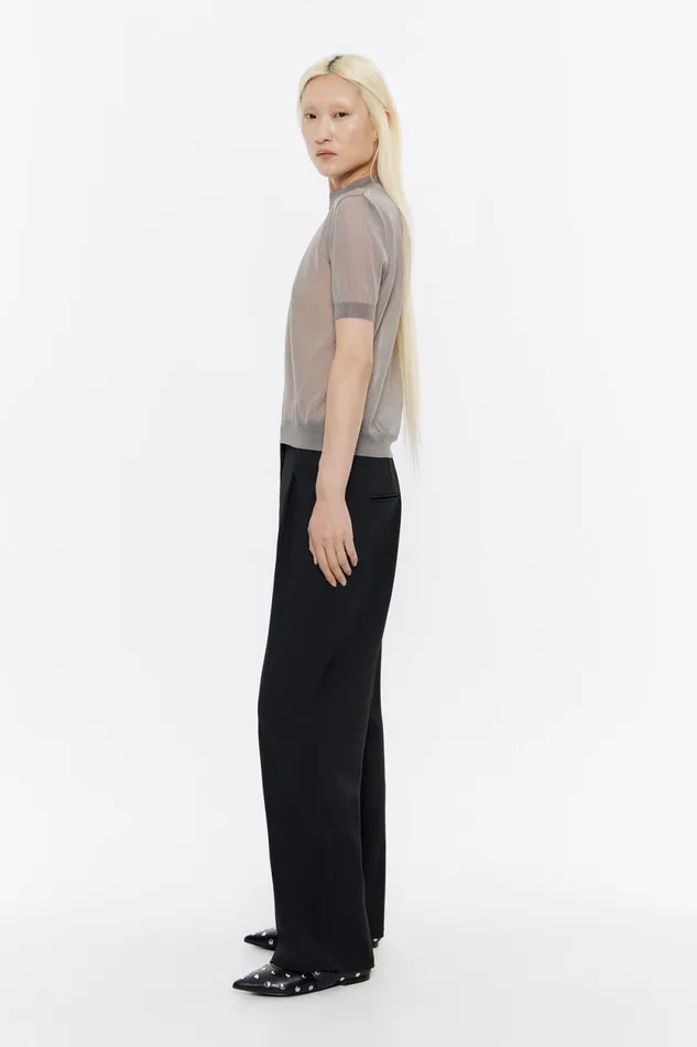 Black Cool Wool Darted Trousers Black Women Bimba Y Lola Total Look Black Cool Wool Darted Trousers Black Women Bimba Y Lola Total Look