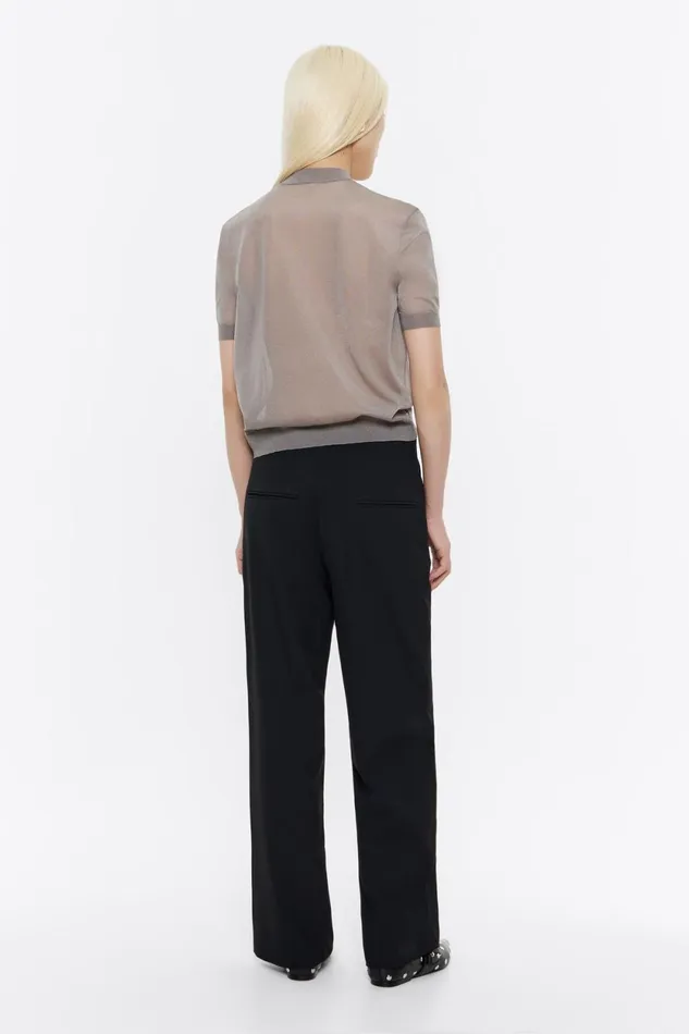 Black Cool Wool Darted Trousers Black Women Bimba Y Lola Total Look Black Cool Wool Darted Trousers Black Women Bimba Y Lola Total Look