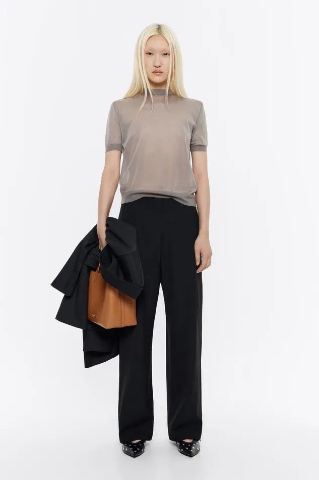 Black Cool Wool Darted Trousers Black Women Bimba Y Lola Total Look Black Cool Wool Darted Trousers Black Women Bimba Y Lola Total Look