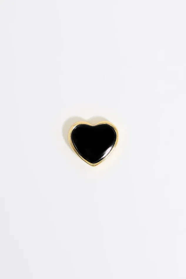 Black Enamel Heart Earrings Black Women Bimba Y Lola Jewelry Black Enamel Heart Earrings Black Women Bimba Y Lola Jewelry