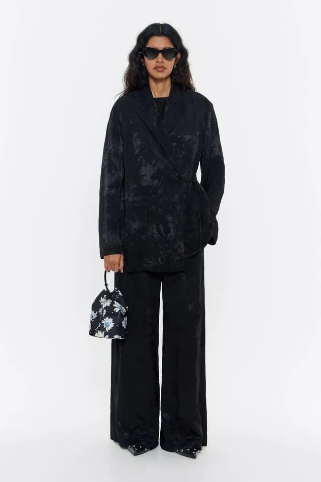 Black Fluid Jacquard Jacket Black Women Bimba Y Lola Party