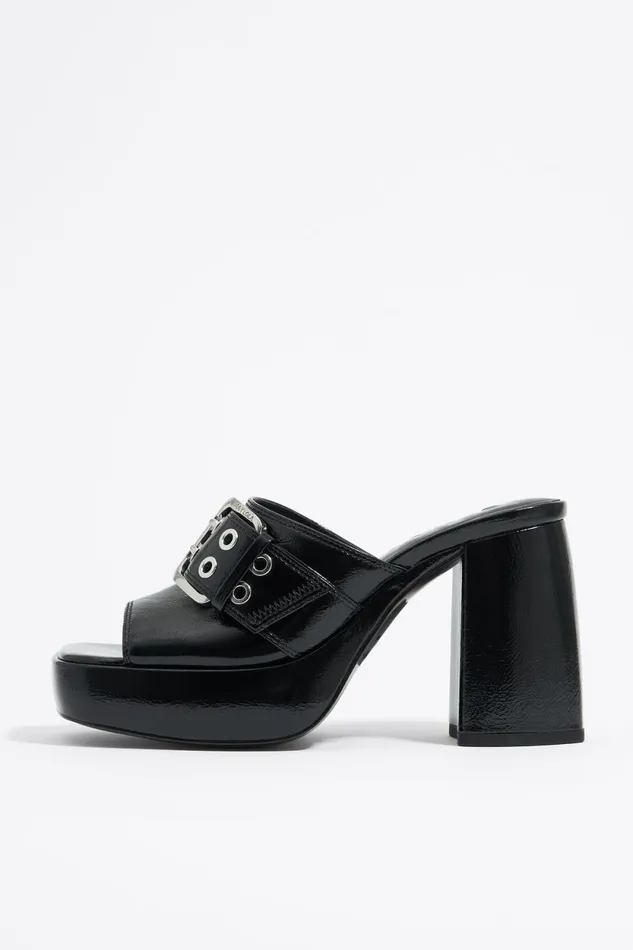 Black Leather Heel Sandal Black Women Bimba Y Lola Sandals
