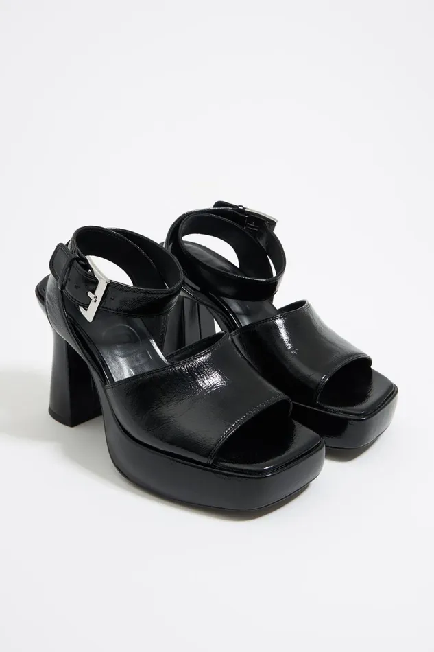 Black Leather Heel Sandal Black Women Bimba Y Lola Sandals Black Leather Heel Sandal Black Women Bimba Y Lola Sandals