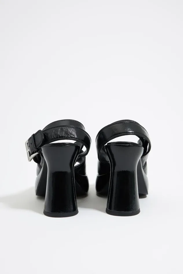 Black Leather Heel Sandal Black Women Bimba Y Lola Sandals Black Leather Heel Sandal Black Women Bimba Y Lola Sandals