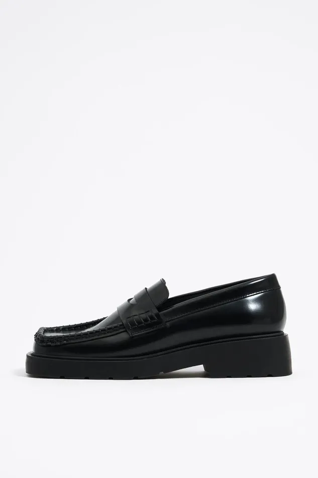 Black Shiny Leather Loafer Black Women Bimba Y Lola Loafers