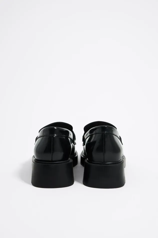 Black Shiny Leather Loafer Black Women Bimba Y Lola Loafers Black Shiny Leather Loafer Black Women Bimba Y Lola Loafers