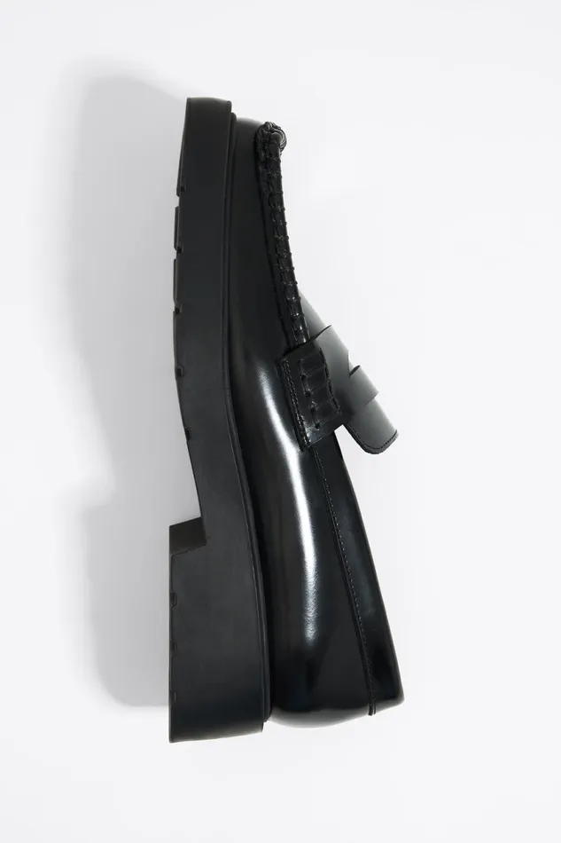 Black Shiny Leather Loafer Black Women Bimba Y Lola Loafers Black Shiny Leather Loafer Black Women Bimba Y Lola Loafers