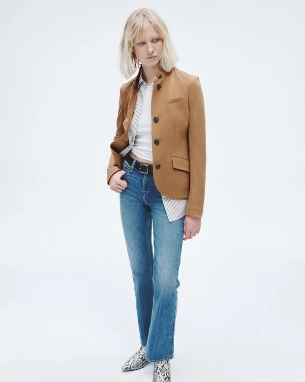 Blazers and Vests Women Rag and Bone Slade Ponte Blazer Camel