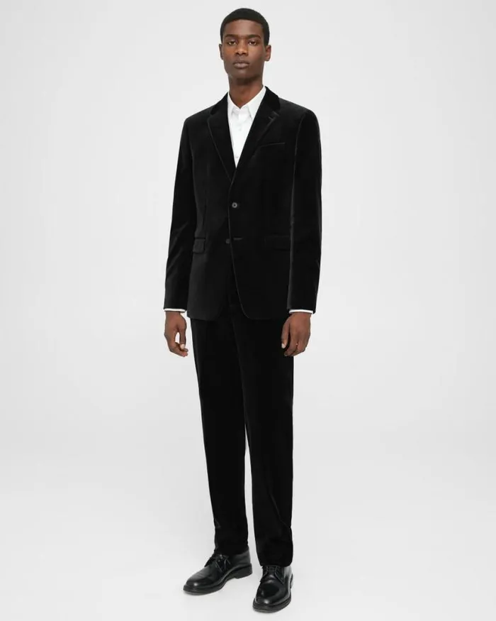 Blazers Jackets Men Theory Chambers Blazer In Stretch Velvet Black Blazers Jackets Men Theory Chambers Blazer In Stretch Velvet Black