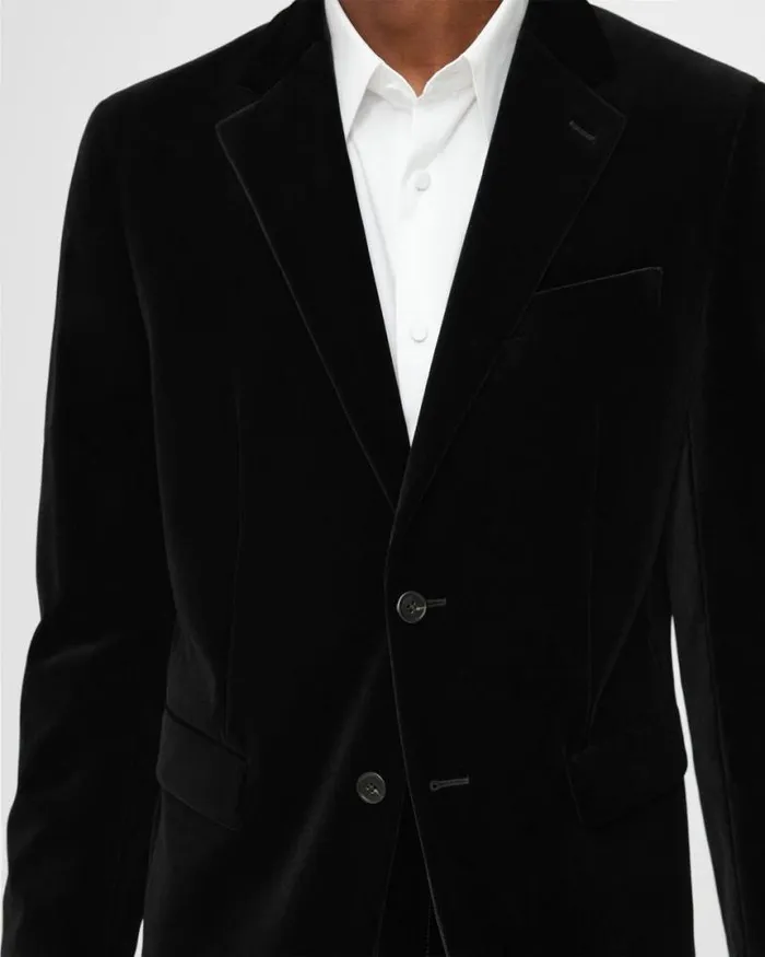 Blazers Jackets Men Theory Chambers Blazer In Stretch Velvet Black Blazers Jackets Men Theory Chambers Blazer In Stretch Velvet Black