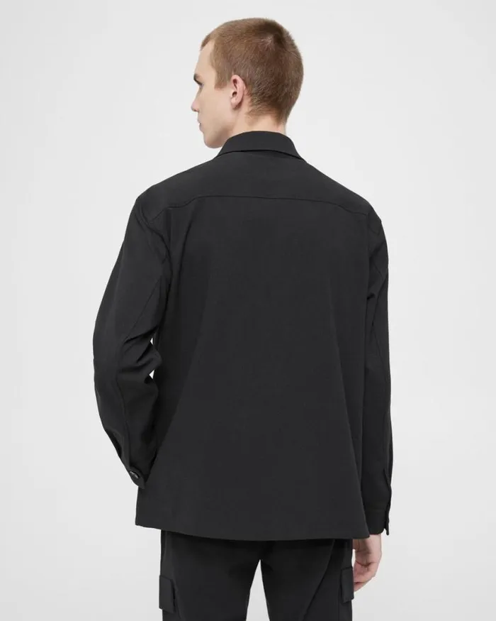 Blazers Jackets Men Theory Clyfford Shirt Jacket In Neoteric Twill Black Blazers Jackets Men Theory Clyfford Shirt Jacket In Neoteric Twill Black