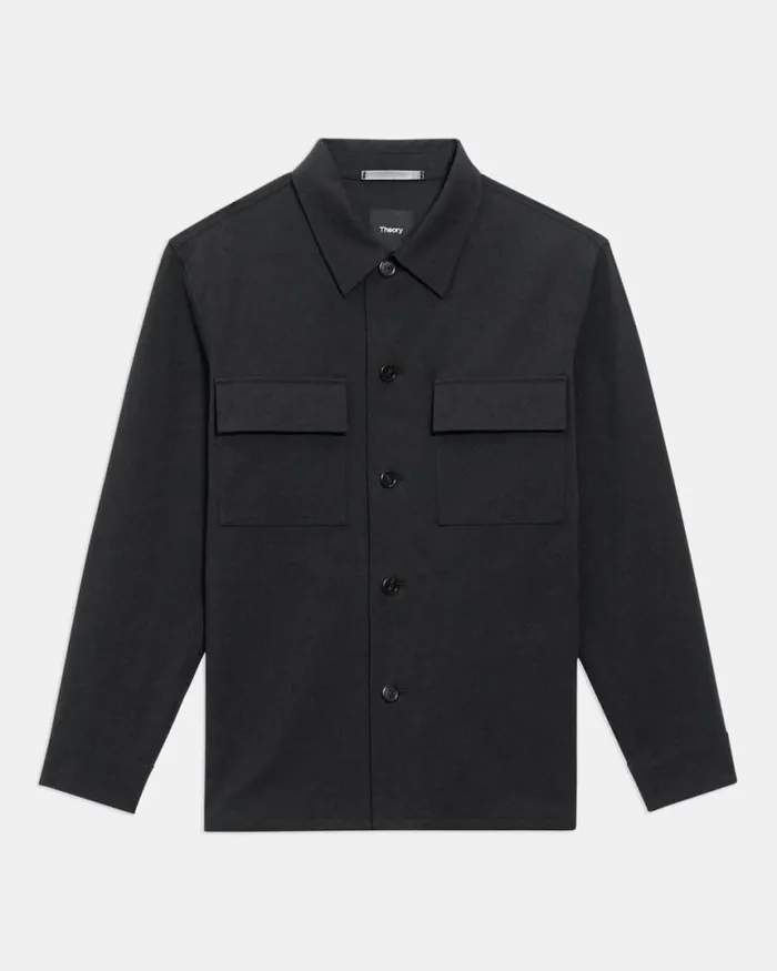 Blazers Jackets Men Theory Clyfford Shirt Jacket In Neoteric Twill Black Blazers Jackets Men Theory Clyfford Shirt Jacket In Neoteric Twill Black