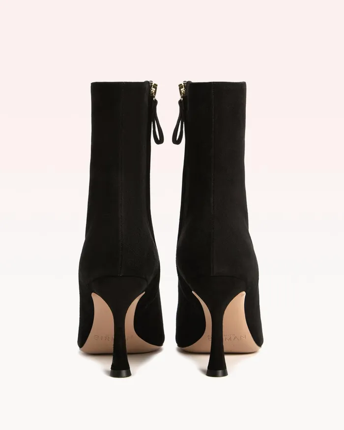 Boots Women Alexandre Birman Black Suede Bootie 8211 Olivia Retro Bootie 8211 Designer Boots For 8211 Square Toe Boots Black