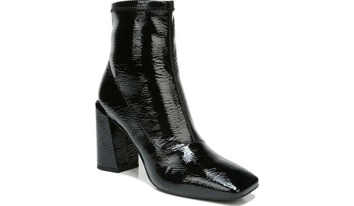 Boots Women Franco Sarto Franco Harmond Block Heel Bootie Black Patent