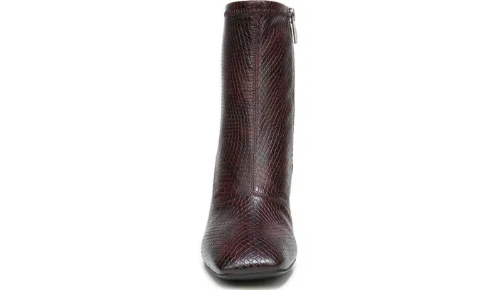 Boots Women Franco Sarto Franco Harmond Block Heel Bootie Bordeaux Faux Snake Leather