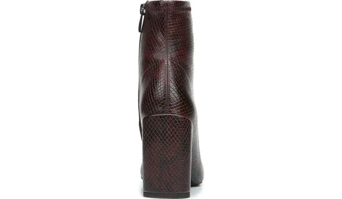 Boots Women Franco Sarto Franco Harmond Block Heel Bootie Bordeaux Faux Snake Leather