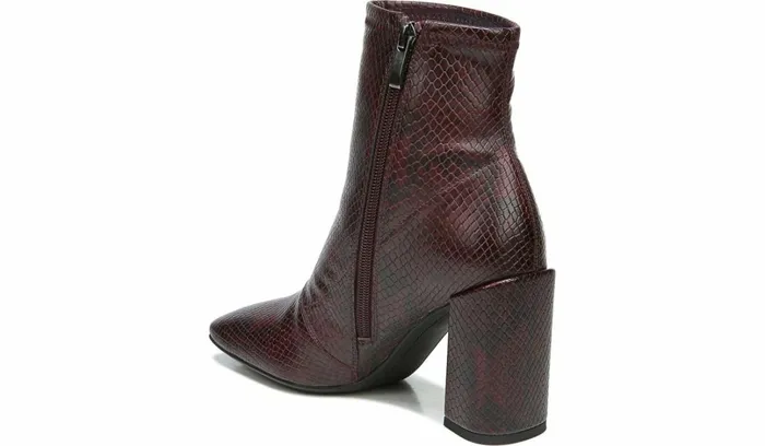 Boots Women Franco Sarto Franco Harmond Block Heel Bootie Bordeaux Faux Snake Leather