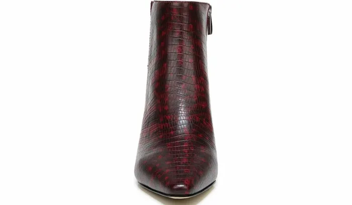 Boots Women Franco Sarto Franco Sandria Block Heel Bootie Wine Snake Print Leather