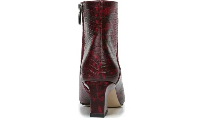 Boots Women Franco Sarto Franco Sandria Block Heel Bootie Wine Snake Print Leather