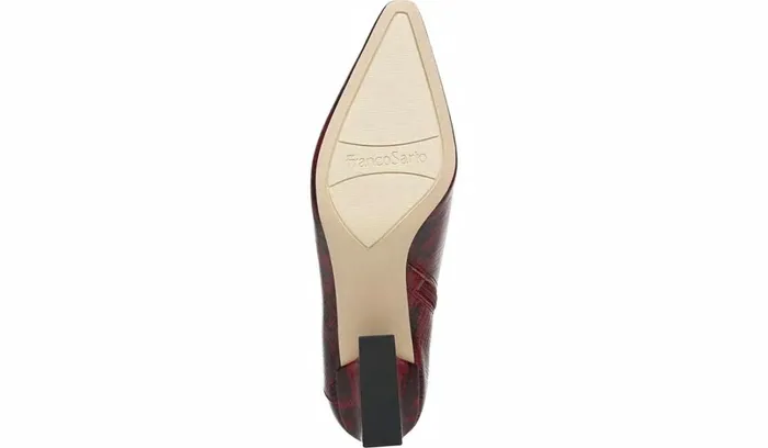 Boots Women Franco Sarto Franco Sandria Block Heel Bootie Wine Snake Print Leather