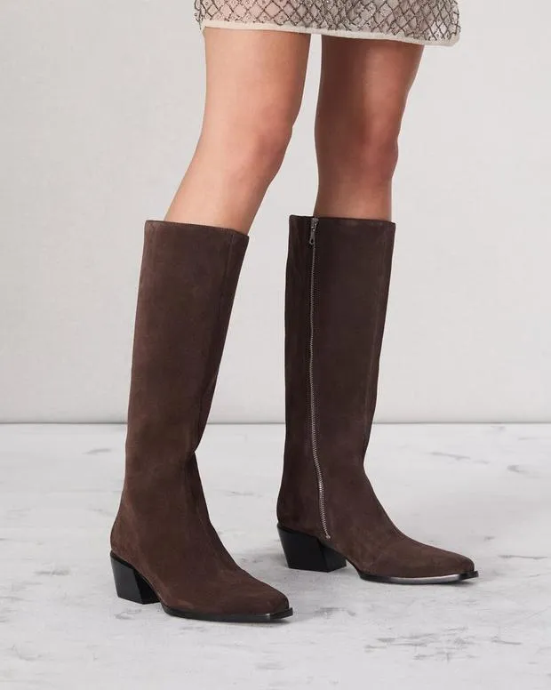 Boots Women Rag and Bone Joni KneeHigh Boot Dark Espresso Suede