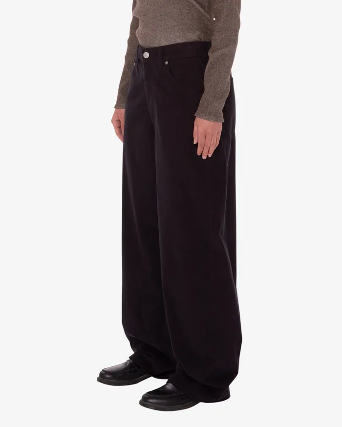 BOTTOMS LEAH BAGGY 2TONE CORD PANT Wine Multi 8211 OBEY Clothing Women
