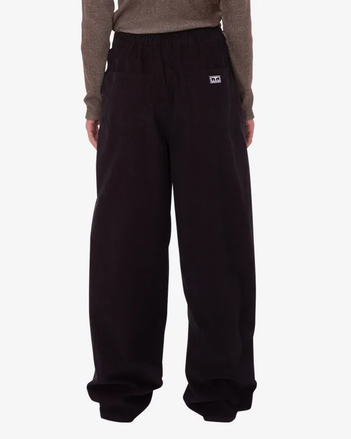 BOTTOMS LEAH BAGGY 2TONE CORD PANT Wine Multi 8211 OBEY Clothing Women