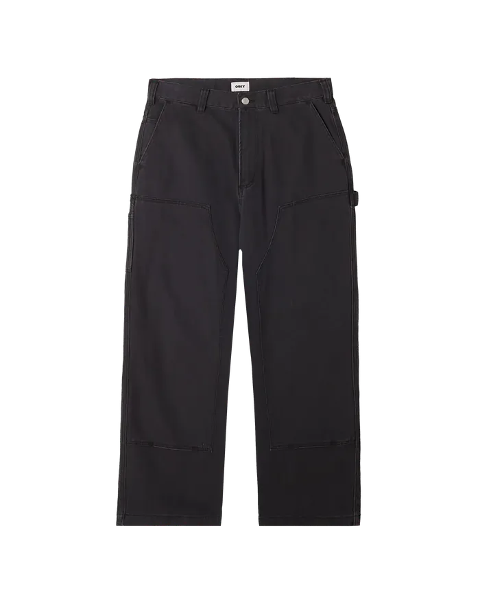 BOTTOMS Men BIGWIG DENIM CARPENTER PANT Black Faded Wash OBEY Clothing