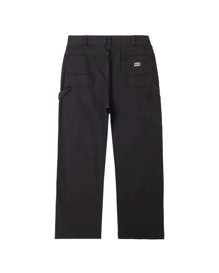 BOTTOMS Men BIGWIG DENIM CARPENTER PANT Black Faded Wash OBEY Clothing