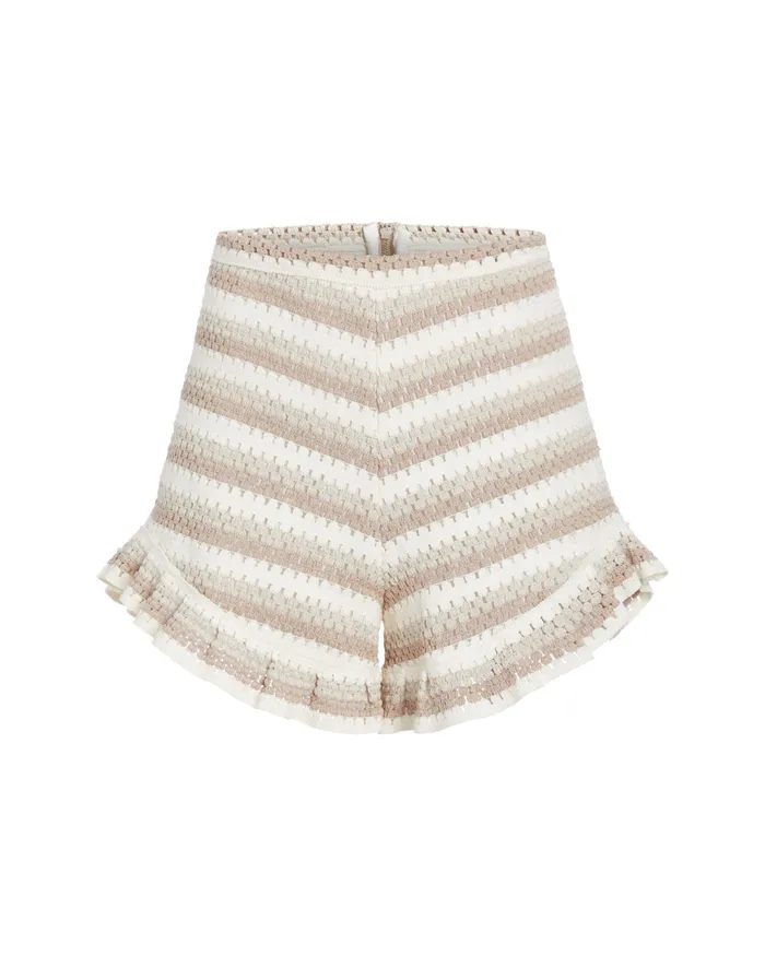 Bottoms Women PatBO Striped Crochet Short FINAL SALE