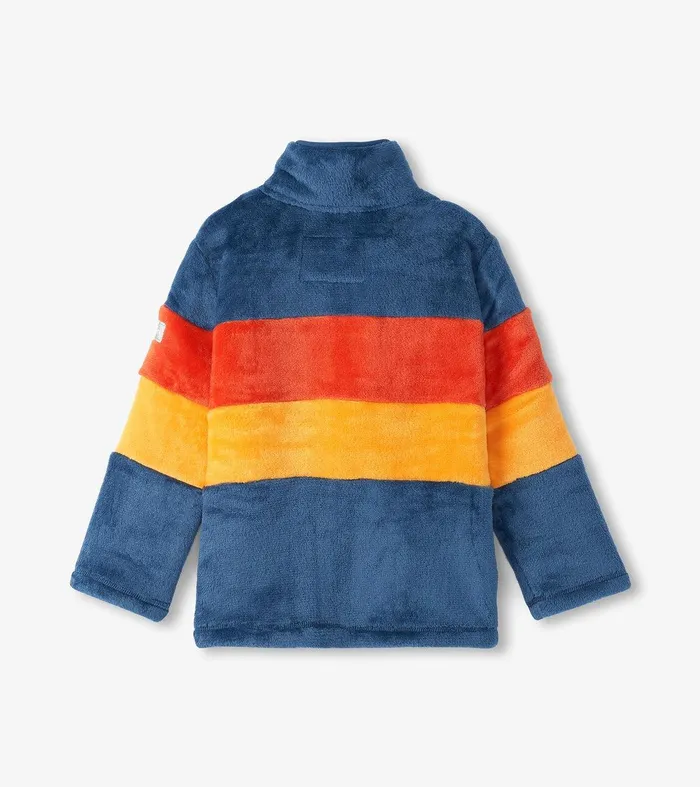 Boys Colour Block Fuzzy Fleece ZipUp Jacket Hatley
