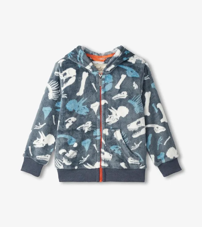 Boys Dino Fossils Fleece ZipUp Hoodie Hatley