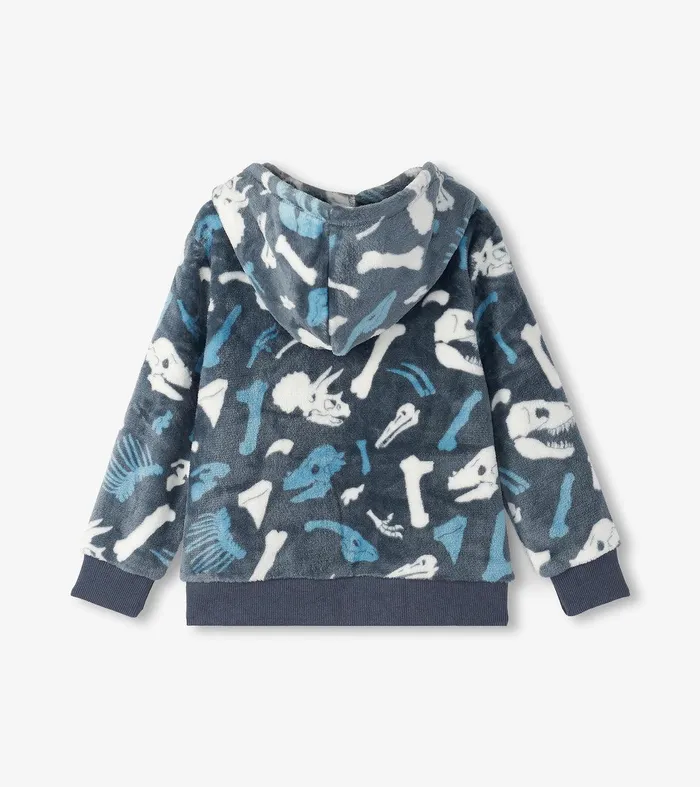 Boys Dino Fossils Fleece ZipUp Hoodie Hatley
