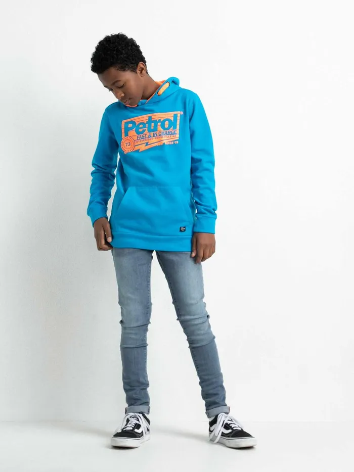 Boys Knits and Sweats Petrol Industries Hoodie With Logo Artwork Bluebird